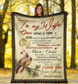 Personalized Blanket To My Wife Once Upon A Time God Knew My Heart Needed You, Couple Bird Fleece Blanket - Spreadstores