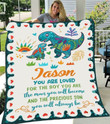 Custom Blanket Dinosaur Personalized Name Fleece Blanket - Gift For Kids Fleece Blanket - spreadstores