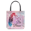 Be brave Feather tote bag - Gossvibes