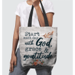 Start each day with God grace and gratitude tote bag - Gossvibes