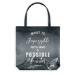 What is impossible with man is possible with God Luke 18:27 tote bag - Gossvibes