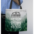 Matthew 6:33 But seek first the kingdom of God and his righteousness tote bag - Gossvibes