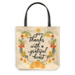 Give thanks with a grateful heart thanksgiving tote bag - Gossvibes