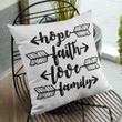Hope faith love family Christian pillow - Christian pillow, Jesus pillow, Bible Pillow - Spreadstore