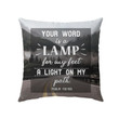 Your word is a lamp to my feet Psalm 119:105 Bible verse pillow - Christian pillow, Jesus pillow, Bible Pillow - Spreadstore