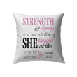 Proverbs 31:25 Strength and dignity Bible verse pillow - Christian pillow, Jesus pillow, Bible Pillow - Spreadstore
