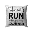 Isaiah 40:31 She will run and not grow weary Bible verse pillow - Christian pillow, Jesus pillow, Bible Pillow - Spreadstore