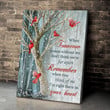 Memorial Canvas, Bereavement Gift, Cardinal Wall Art for loss of relatives, I'm right there in your heart sign - Personalized Sympathy Gifts - Spreadstore