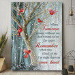 Memorial Canvas, Bereavement Gift, Cardinal Wall Art for loss of relatives, I'm right there in your heart sign - Personalized Sympathy Gifts - Spreadstore