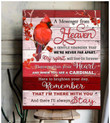 Cardinal Memorial Gift A Messenger from Heaven Canvas Wall Art - Personalized Sympathy Gifts - Spreadstore