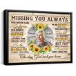 Personalized Memorial Wall Art, Sympathy Canvas, Bereavement Gifts, Missing You Always - Personalized Sympathy Gifts - Spreadstore