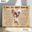 Don't Cry Sweet Mama Dog Poem Printable Horizontal Canvas Poster Framed Print Butterfly Shape Personalized Dog Memorial Gift For Dog Mom