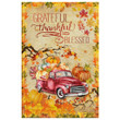Christian wall art: Thankful grateful blessed happy thanksgiving canvas wall art