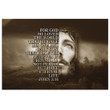 Bible verse wall art: For God so loved the world John 3:16 canvas print