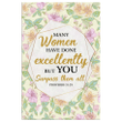 Many women have done excellently, but you surpass them all Proverbs 31:29 canvas wall art