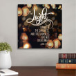 John 1:5 The light shines in the darkness Christian canvas wall art