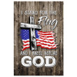 I stand for the flag and I kneel before God Christian canvas wall art