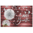 (Red) Just breathe canvas print - Christian wall art
