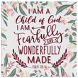 Scripture wall art: A child of God fearfully and wonderfully made Psalm 139:14 canvas print