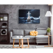 Jesus outstretched hands saves canvas wall art - Horizontal Christian wall art