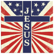 Jesus American Flag canvas wall art