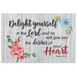 Psalm 37:4 Delight your self in the Lord canvas print | Bible verse wall art