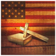 American Flag, Cross on Bible Christian Wall Art Canvas Print