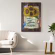 Bible verse wall art: Rejoice always 1 Thessalonians 5:16-18 sunflower canvas print