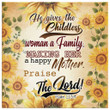 Psalm 113:9 He gives the childless woman a family canvas wall art