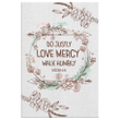 Do justly love mercy walk humbly Micah 6:8 canvas wall art