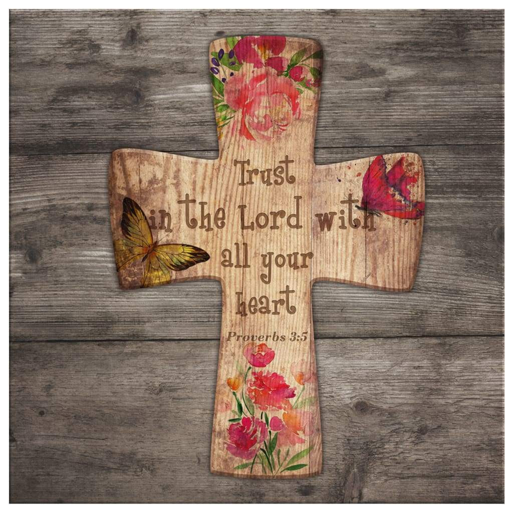 Bible verse wall art: Trust in the Lord with all your heart Proverbs 3:5 canvas print