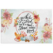 Scripture wall art: Give thanks to the Lord Psalm 136:1 Thanksgiving canvas wall art