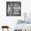 Scripture wall art: He will cover you with his feathers Psalm 91:4 canvas print