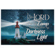 Bible verse wall art: 2 Samuel 22:29 the Lord turns my darkness into light canvas print