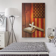 Christian wall art: American flag with cross Holy Bible canvas print