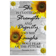 She is Clothed in Strength and Dignity Proverbs 31:25 Wall Art Canvas