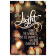 Bible verse wall art: John 1:5 The light shines in the darkness canvas print