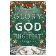 Bible verse wall art: Glory to God in the highest Luke 2:14 Christmas canvas print