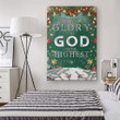 Bible verse wall art: Glory to God in the highest Luke 2:14 Christmas canvas print