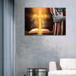 Jesus Canvas, Gift For Christian, America Flag Cross Christian Jesus Bible Book Canvas, Happy Easter Day - Spreadstores
