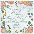 I can do all things through Christ Philippians 4:13 floral Bible verse wall art canvas