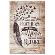 He will cover you with his feathers Psalm 91:4 Bible verse wall art canvas