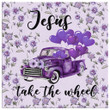 ( Purple) Jesus take the wheel wall art canvas - Christian canvas wall art