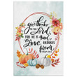 Bible verse wall art: Give thanks to the Lord Psalm 136:1 Thanksgiving canvas print