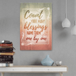 Count your blessings name them one by one canvas wall art