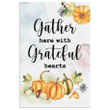 Gather here with grateful hearts Thanksgiving canvas wall art
