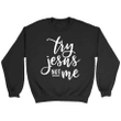 Try Jesus not me Christian sweatshirt - Gossvibes