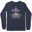 Rooted In Christ long sleeve t-shirt | Christian apparel - Gossvibes