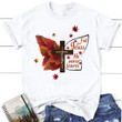 Fall for Jesus he never leaves faith cross women's Christian t-shirt - Gossvibes
