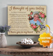 Spread Store Memorial Custom Photo Canvas Wall Hanging - I thought of you today - Personalized Sympathy Gifts - Spreadstore